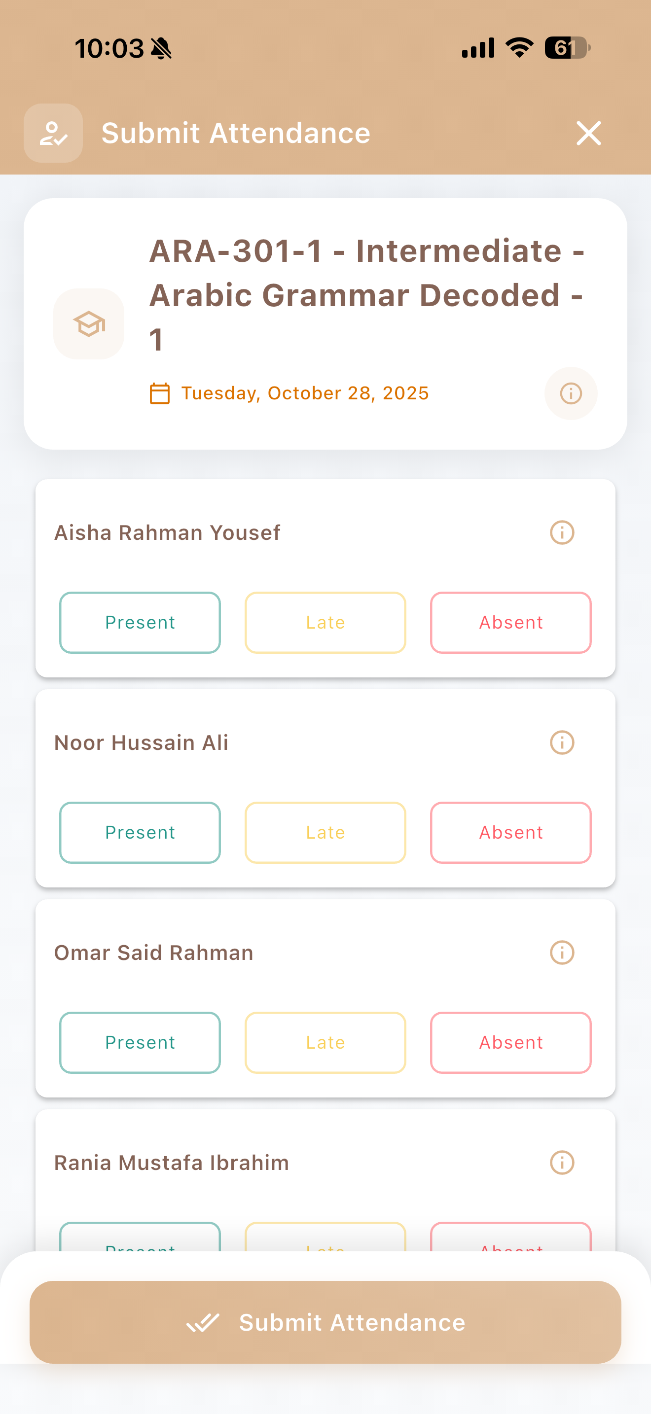 Attendance Submission