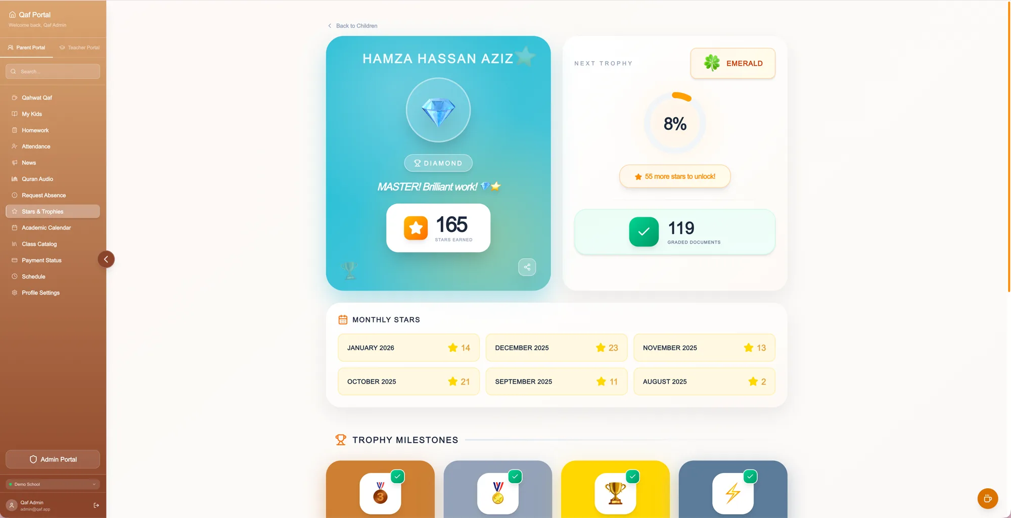 Stars & Trophies Interface